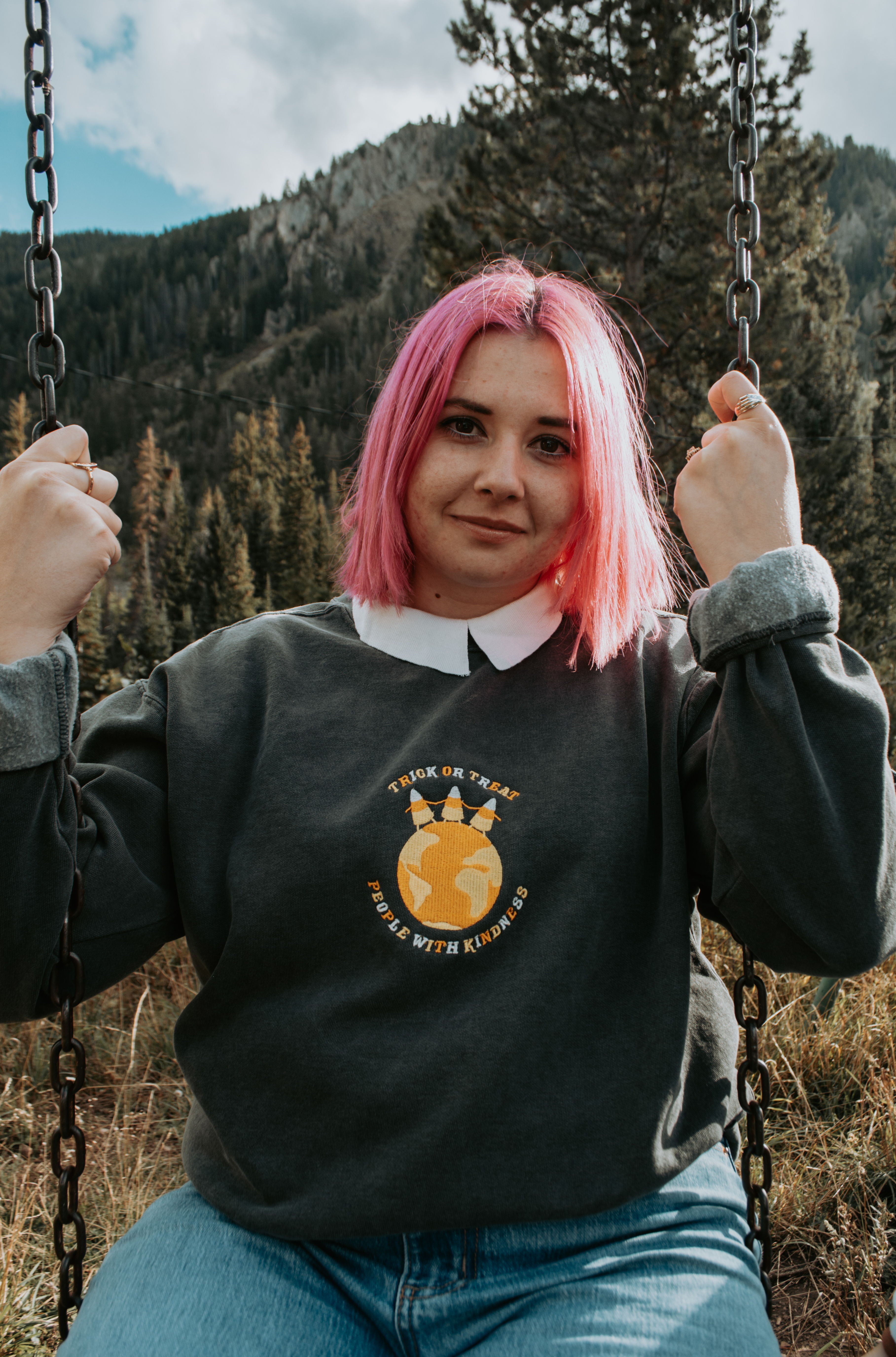 Treat people with discount kindness embroidered sweatshirt